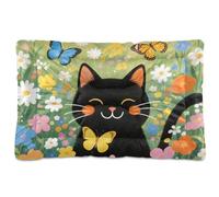 Colchón lavable para dormir con pintura al óleo, antideslizante, suave, cómodo, para perros medianos/grandes, 36 x 24 pulgadas