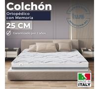 The white stone colchón ortopédico 100x200 cm firmeza media | altura 25 cm | tejido hipoalergénico y transpirable | propiedades ergonómicas y autoconformantes | hecho en italia