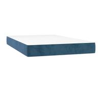 Colchón Muelles Ensacados Firmeza Media Terciopelo Azul Oscuro 120x200x20 | Terciopelo suave,espuma confortable,muelles bolsillo individual,soporte dureza media,absorción de impactos,circulación