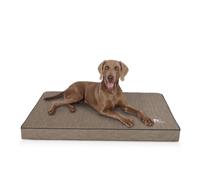 Colchón ortopédico para perros Knuffelwuff Palomino de cuero sintético con grabado láser L, 80 x 60 cm, piedra