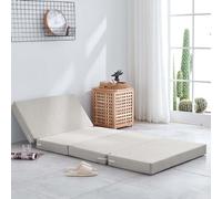 Colchón Plegable de Espuma con Funda Lino desenfundable | Multicolor, varios tamaños, for siesta en la oficina, invitados, piso, viajes(Grijs,150x200x8cm)