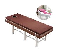 Colchón plegable de espuma viscoelástica con agujero transpirable, reposacabezas cuadrado para camas de belleza, spa, salón, terapeutas, marrón, 60 x 180 cm