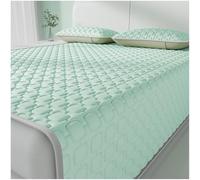Colchón Plegable de Látex con Efecto Refrescante Juego de Cama de 3 Piezas con Funda de Almohada Lavable a Máquina Sin Arrugas Cubrecolchón Helada para Verano(B Green 1,120*200cm+1 pillowcase)