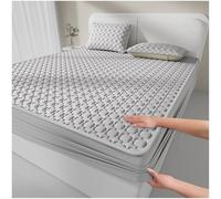 Colchón Plegable de Látex con Efecto Refrescante Juego de Cama de 3 Piezas con Funda de Almohada Lavable a Máquina Sin Arrugas Cubrecolchón Helada para Verano(Gray 2,150*200cm+2 pillowcases)