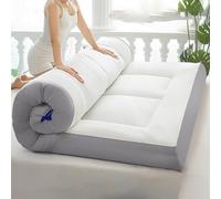 Colchón plegable japonés para suelo, 180 x 200 x 10 cm, tapete portátil para dormir, dormitorio, casa, invitados, camping, cómodo, ahorro de espacio, buen apoyo (gris)