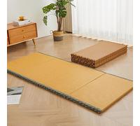 Colchón plegable japonés portátil de 5 cm de grosor, ligero y transpirable, ideal para sala de estar, dormitorio y estudio, gris y madera, 90 x 200 cm, comodidad y comodidad