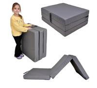 Colchón plegable, resistente al agua, colchón plegable de 3 piezas, colchón de camping, colchón de invitados, colchón de suelo, colchón para dormir, colchón de viaje (gris 80 x 200 x 10)