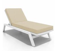 Colchón reclinable grueso e impermeable con almohadilla antideslizante, funda extraíble con cremallera, colchón de repuesto para jardín y patio