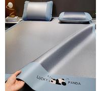 Colchón refrescante de bambú para dormir en verano Esterilla refrescante plegable con funda de almohada, de ratán de doble cara, de seda helada, multicolor, en varios tamaños.(Blue+black,90*200cm)