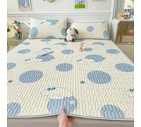 Colchón Refrescante de Seda Helada, Niños Adultos Colcha Sábanas Acolchada Individual Doble Juego de Cama 2/3 Piezas Lavable, Antideslizante Mattress para Noches de Calor , 90*200, Color 9