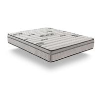 Colchón visco-carbone 140x190 cm - espuma hr - blue latex - muy grueso 24 cm, gel memory foam, 7 zonas, antiestrés - reversible cara invierno/verano