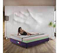Colchón viscoelástico para cama de matrimonio, 180 x 200 cm, americano multicapa con zonas de 35 cm de altura, ortopédico para peso extra, hipoalergénico, fabricado en Italia, mod. Equilibrium H35