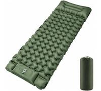 Colchoneta autoinflable de 10 cm, colchón inflable ultraligero con bomba de pie y almohada, colchón de aire compacto para acampar al aire libre, senderismo, playa