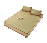 Colchoneta de bambú para dormir de verano, de ratán, antideslizante, plegable, suave, refrescante, para el hogar, dormitorio, transpirable, de doble cara, para dormir de verano (tamaño: 1,2 x 1,95 m)