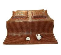 Colchoneta de bambú refrescante para dormir, portátil, plegable, transpirable, carbonizado, ideal para climas cálidos, 1,2 m x 1,9 m