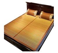 Colchoneta de dormir de bambú para verano, colchón de enfriamiento de doble cara, plegable, suave, de ratán, ligero, ropa de cama de viaje, ideal para climas cálidos (color: A, tamaño: 1.8)