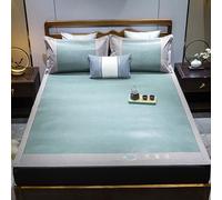 Colchoneta de dormir de verano de seda de hielo refrescante, alfombrilla de ratán plegable de doble cara, paquete de 3 multicolor, varios tamaños (color B 120 cm), perfecta para comodidad en climas
