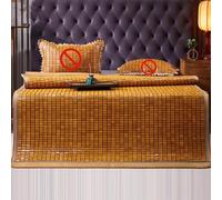 Colchoneta de dormir de verano plegable doble de bambú carbonizada para el hogar, escuela, dormitorio, ligero, portátil, cómodo (150 x 195 cm)