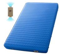 Colchoneta de dormir doble autoinflable azul con bomba eléctrica para | Colchón inflable de espuma viscoelástica ultra gruesa de 4 pulgadas para 2 personas, para todas las estaciones