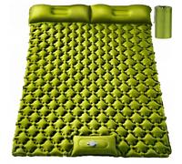 Colchoneta de dormir doble, ultraligera de 4 pulgadas, extra gruesa, autoinflable, para 2 personas, con almohada integrada, bomba de pie incorporada, alfombrilla de camping portátil para mochileros