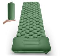 Colchoneta de dormir para acampar, ultraligera, con almohada, impermeable y resistente a la humedad, colchón de aire inflable, para camping, senderismo, viajes, mochilero, verde