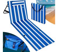 Colchoneta de playa azul/blanca 158x56x45,5cm