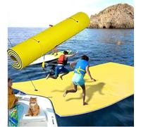 Colchoneta Flotante Premium, Isla Flotante Extra Grande, Hamaca de Espuma XPE, Colchoneta Flotante para Lagos y Navegación, Mar, Piscina, Lagos y Barcos,Amarillo,5.5m×1.5m×3.3cm