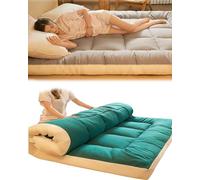 Colchoneta gruesa portátil de camping enrollable y plegable para suelo, sofá, tumbona, extra comodidad, 200 x 220 cm, verde jade, ideal para aventuras al aire libre y relajación