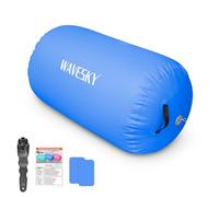 Colchoneta hinchable Air Roll Track, esterilla de gimnasia de 80/100/120 cm, esterilla de voltereta de aire para gimnasia en casa, al aire libre, fitness, entrenamiento (Azul, 100x60 cm)