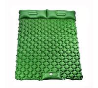 Colchoneta inflable doble para dormir con válvula a prueba de fugas y diseño de soporte hexagonal, fácil de inflar en un minuto con bomba de pie (verde pino doble)