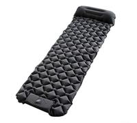 Colchoneta inflable para dormir con almohada para acampar y mochilero, con material y sistema de inflado fácil (negro)