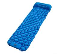 Colchoneta inflable para dormir con almohada para acampar y mochileros, con material y sistema de inflado fácil (azul marino)