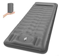 Colchoneta inflable para dormir fácilmente plegable con bomba de pie rápida, ideal para todas tus necesidades de senderismo (gris)