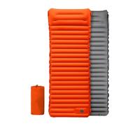 Colchoneta inflable portátil para dormir con almohada | Colchón de camping con bomba de pie integrada para coche, camión, caravana, tienda de campaña, viajes, senderismo, mochileros