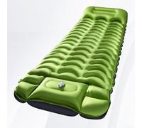 Colchoneta inflable portátil para dormir, de nailon 50D, inflación rápida, cómoda para acampar al aire libre modular (amarillo militar y gris)
