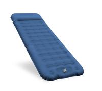 Colchoneta isotérmica autoinflable, cómoda 12 cm, colchón inflable engrosado con bomba de pie y almohada, resistente al agua, colchón de camping al aire libre, ultraligero para de campaña y (Azul)
