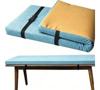 Colchoneta para Tumbona 3cm De Exterior - Cojín Espuma Impermeable con Correas, Fácil Limpiar Y Antideslizante, para Banco, Hamaca, Jardín O Playa(Sky Blue,43x12in)