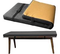 Colchoneta para Tumbona 3cm De Exterior - Cojín Espuma Impermeable con Correas, Fácil Limpiar Y Antideslizante, para Banco, Hamaca, Jardín O Playa(Dark Gray,40x12in)