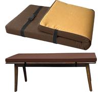 Colchoneta para Tumbona 3cm De Exterior - Cojín Espuma Impermeable con Correas, Fácil Limpiar Y Antideslizante, para Banco, Hamaca, Jardín O Playa(Dark Brown,20x14in)