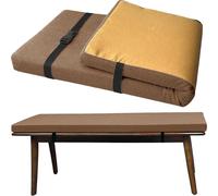 Colchoneta para Tumbona 3cm De Exterior - Cojín Espuma Impermeable con Correas, Fácil Limpiar Y Antideslizante, para Banco, Hamaca, Jardín O Playa(Light Brown,27x14in)