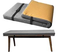 Colchoneta para Tumbona 3cm De Exterior - Cojín Espuma Impermeable con Correas, Fácil Limpiar Y Antideslizante, para Banco, Hamaca, Jardín O Playa(Gray,55x11in)