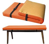 Colchoneta para Tumbona 3cm De Exterior - Cojín Espuma Impermeable con Correas, Fácil Limpiar Y Antideslizante, para Banco, Hamaca, Jardín O Playa(Orange,70x14in)