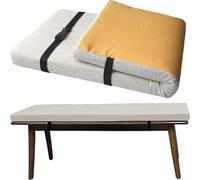 Colchoneta para Tumbona 3cm De Exterior - Cojín Espuma Impermeable con Correas, Fácil Limpiar Y Antideslizante, para Banco, Hamaca, Jardín O Playa(Beige,50x12in)