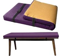 Colchoneta para Tumbona 3cm De Exterior - Cojín Espuma Impermeable con Correas, Fácil Limpiar Y Antideslizante, para Banco, Hamaca, Jardín O Playa(Purple,75x9in)