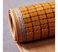 Colchoneta refrescante de bambú para dormir de verano con borde de tela, antideslizante, alfombra de Mahjong, suave y transpirable, portátil y plegable (A 1,5 x 1,95 m)