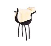 QHP - Almohadilla de equitación supersuave, color negro, suave (negro/crema, completo)