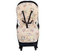 Colchoneta Universal para Silla de Paseo - Funda Transpirable y Acolchada para Carro de Bebé, Ideal para Verano y Entretiempo, Compatible con la Mayoría de Sillas, Fácil de Lavar (Oso Azul)
