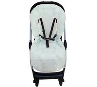 Colchoneta Universal para Silla de Paseo - Funda Transpirable y Acolchada para Carro de Bebé, Ideal para Verano y Entretiempo, Compatible con la Mayoría de Sillas, Fácil de Lavar (Vichy Verde)