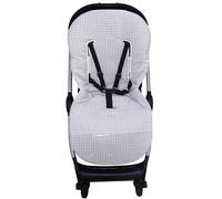 Colchoneta Universal para Silla de Paseo - Funda Transpirable y Acolchada para Carro de Bebé, Ideal para Verano y Entretiempo, Compatible con la Mayoría de Sillas, Fácil de Lavar (Vichy Gris)