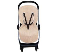 Colchoneta Universal para Silla de Paseo - Funda Transpirable y Acolchada para Carro de Bebé, Ideal para Verano y Entretiempo, Compatible con la Mayoría de Sillas, Fácil de Lavar (Vichy Marron)